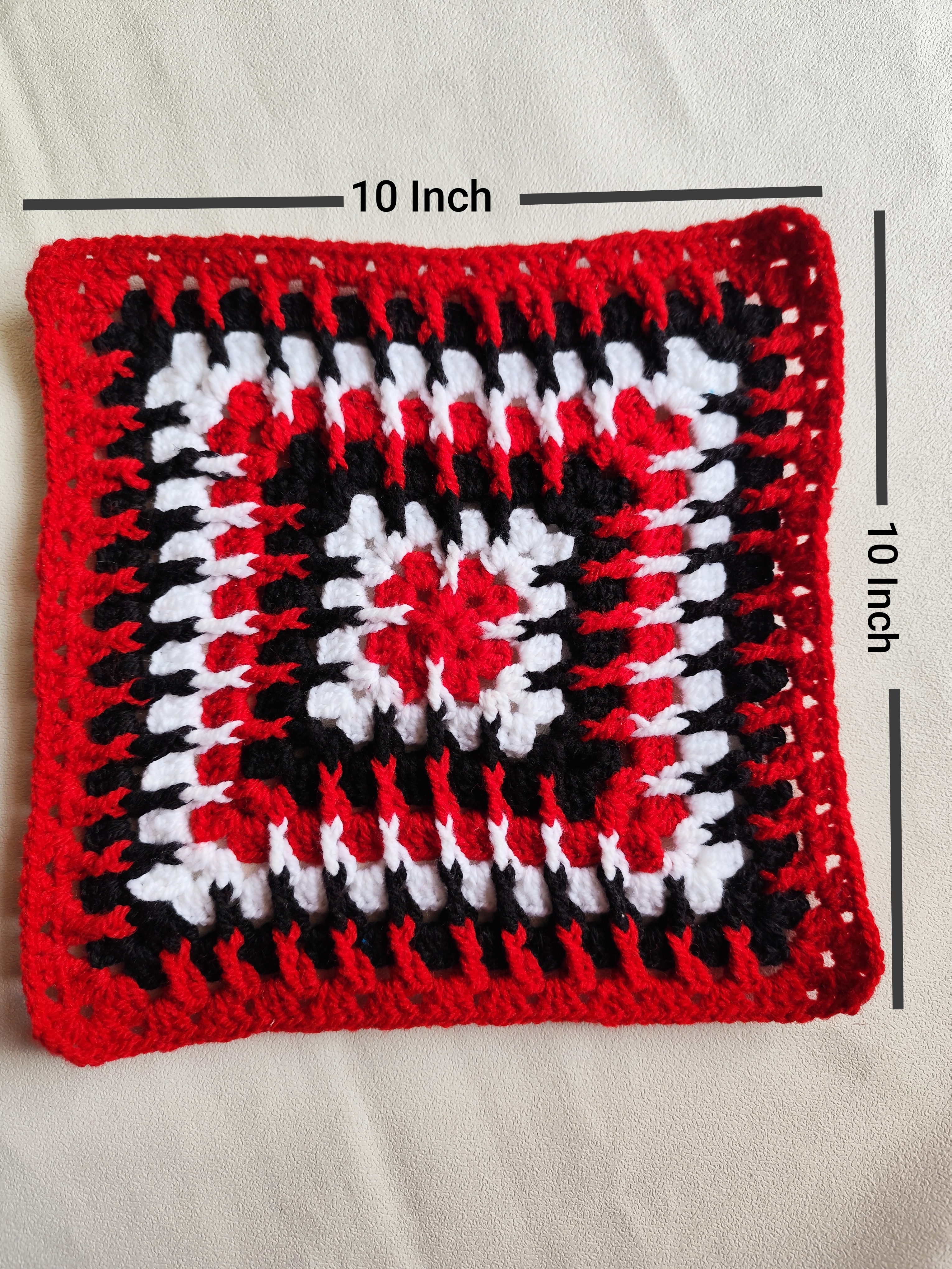 Thumbnail of Handmade crochet  sqaure mat or thalposh 4